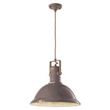 Ferroluce Industrial Hängelampe 40cm in Grau, handgemachte Keramik, flexibles Design für jeden Wohnbereich.