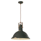 Ferroluce Industrial Hängelampe 40cm in Schwarz, handgefertigte Keramik und flexibles Design für jeden Wohnbereich.