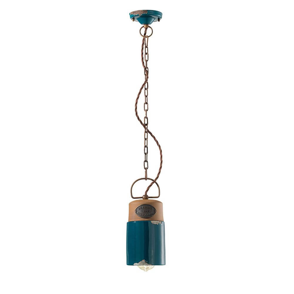 Ferroluce Industrial pendant light made of ceramic