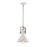 Ferroluce Industrial Ceramic Hanging Lamp Ø 23cm