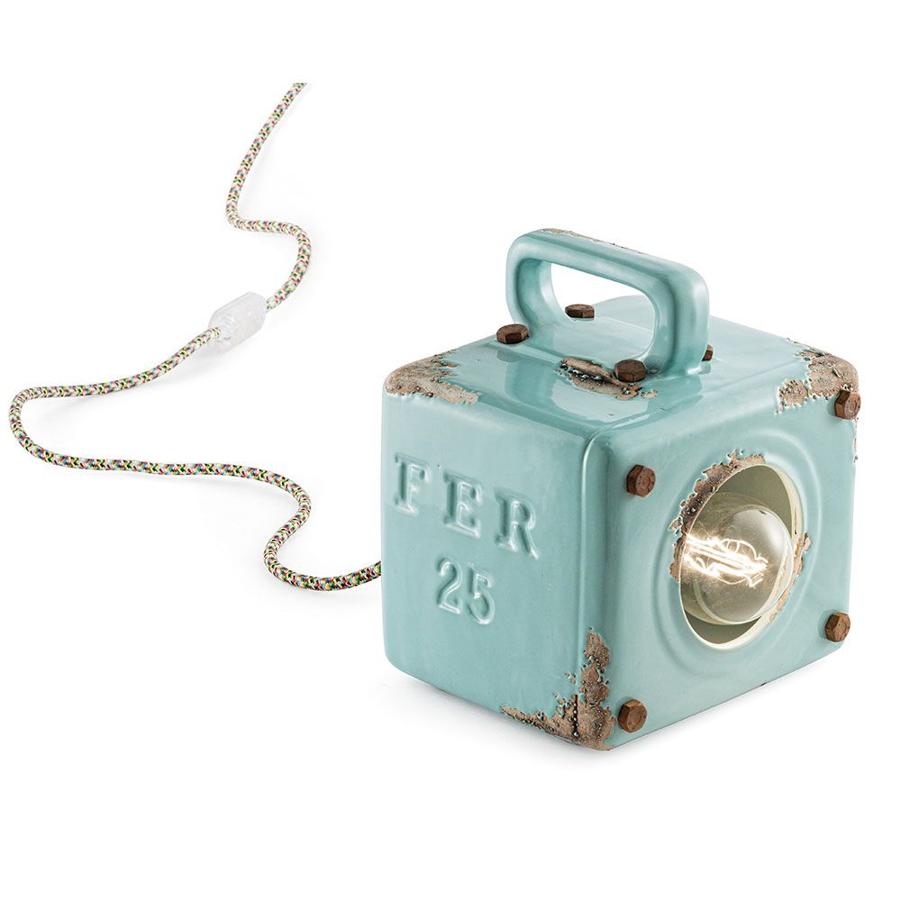 Ferroluce Lámpara de sobremesa industrial retro con interruptor