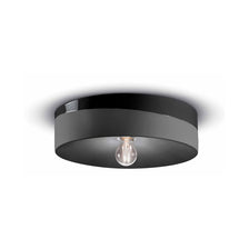 Ferroluce Keramik-Deckenleuchte Pi Ø 40cm, rund, schwarz, dimmbar, dekorative Deckenlampe aus Keramik