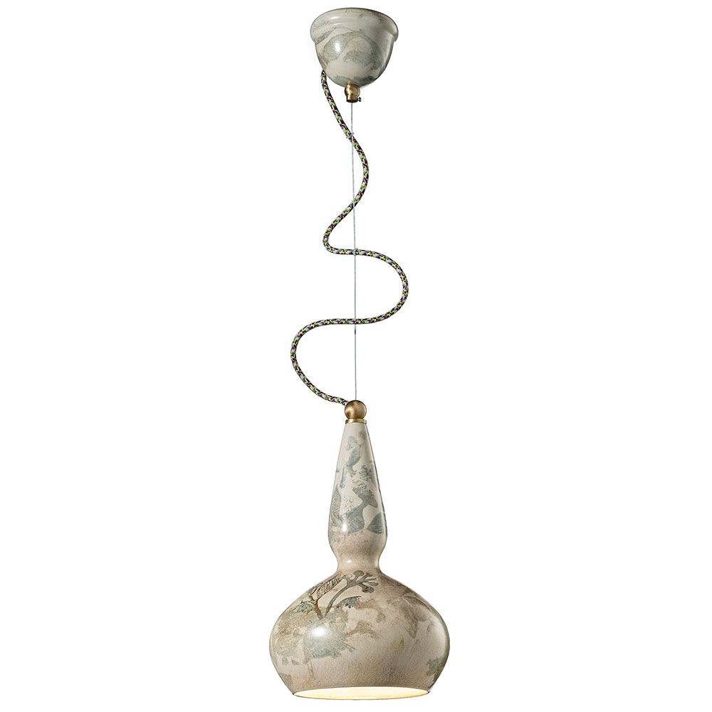 Ferroluce Keramik-Hängeleuchte Vague-Vintage Ø 19cm in stilvollem Design für moderne Innenräume.