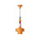 Ferroluce Lariat Keramik-Hängeleuchte 60cm in orange, ideal für Küchen und Esszimmer.