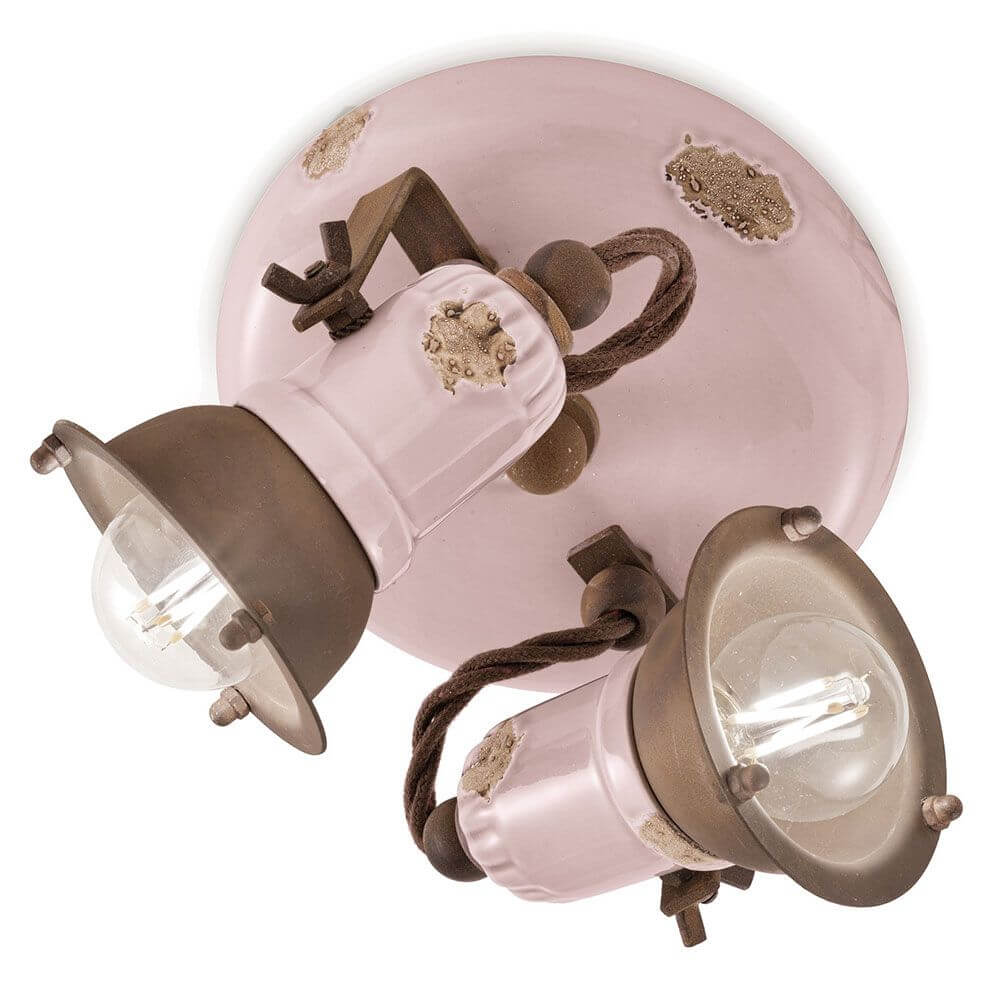 Ferroluce Loft Deckenstrahler 2-flammig Rosa