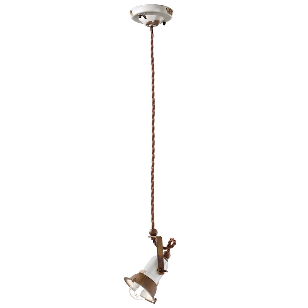 Ferroluce Loft Lampe à suspendre en céramique Ø 9cm