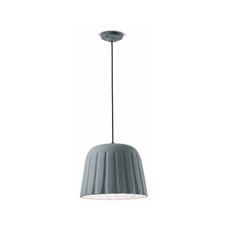 Ferroluce Madame Gres L Hängeleuchte in elegantem Grau mit geschwungenem Design.