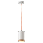 Ferroluce Mateca Hängeleuchte mit Holz-Aufsatz Ø 12,5cm in modernem Design mit Keramik und Holz.