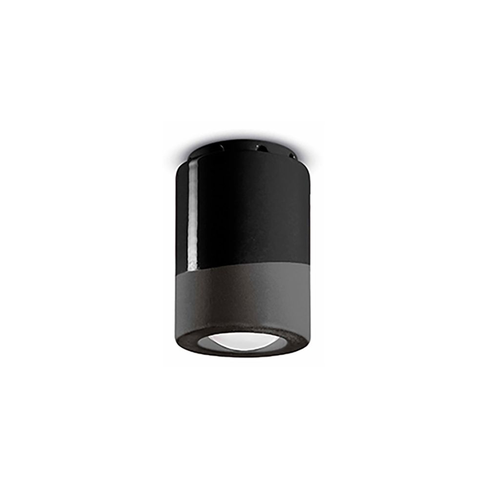 Ferroluce Pi Deckenleuchte in Schwarz, Ø 8,5 cm, ideal für Küche, Flur oder Gästezimmer, klassisches Design.
