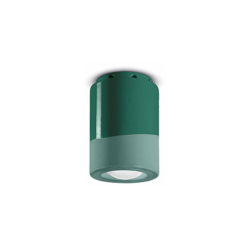 Ferroluce Pi Deckenleuchte in Grün mit klassischer Vasenoptik, ideal für Küche, Flur oder Gästezimmer.
