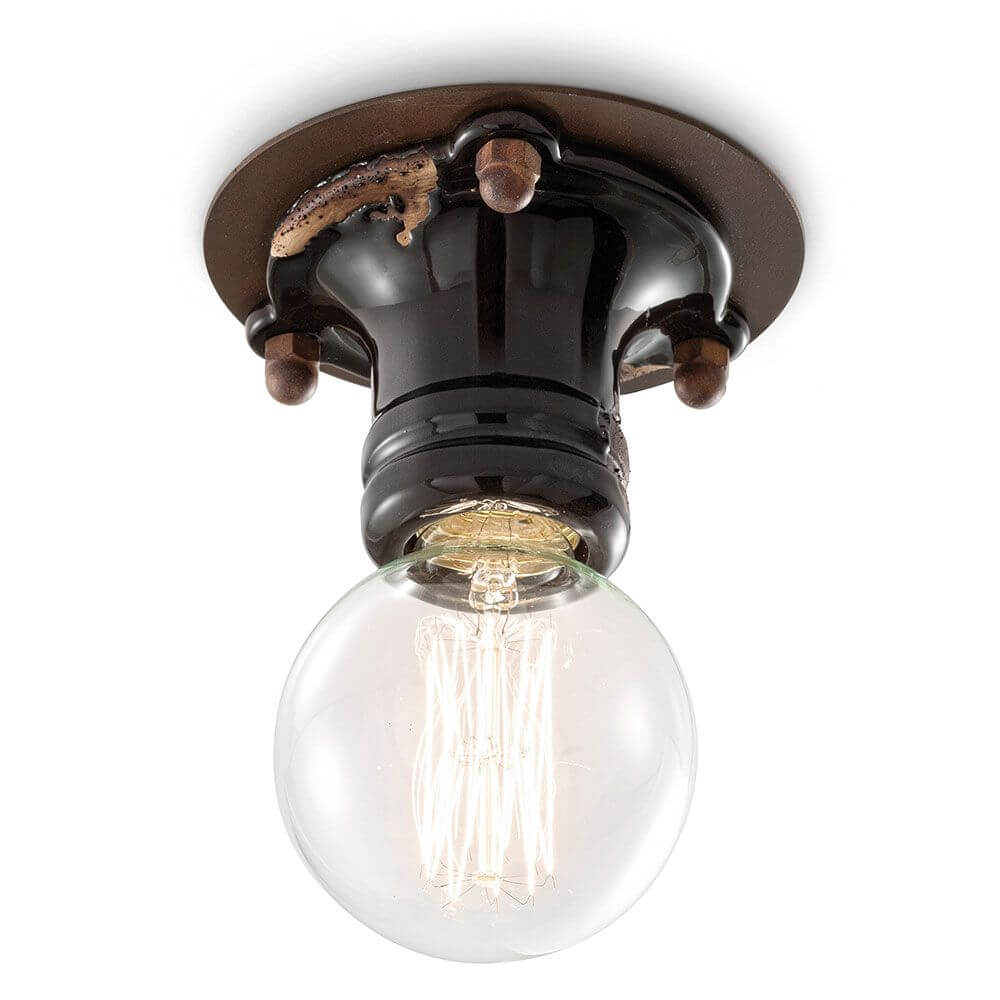 Ferroluce Pipes ceiling light black