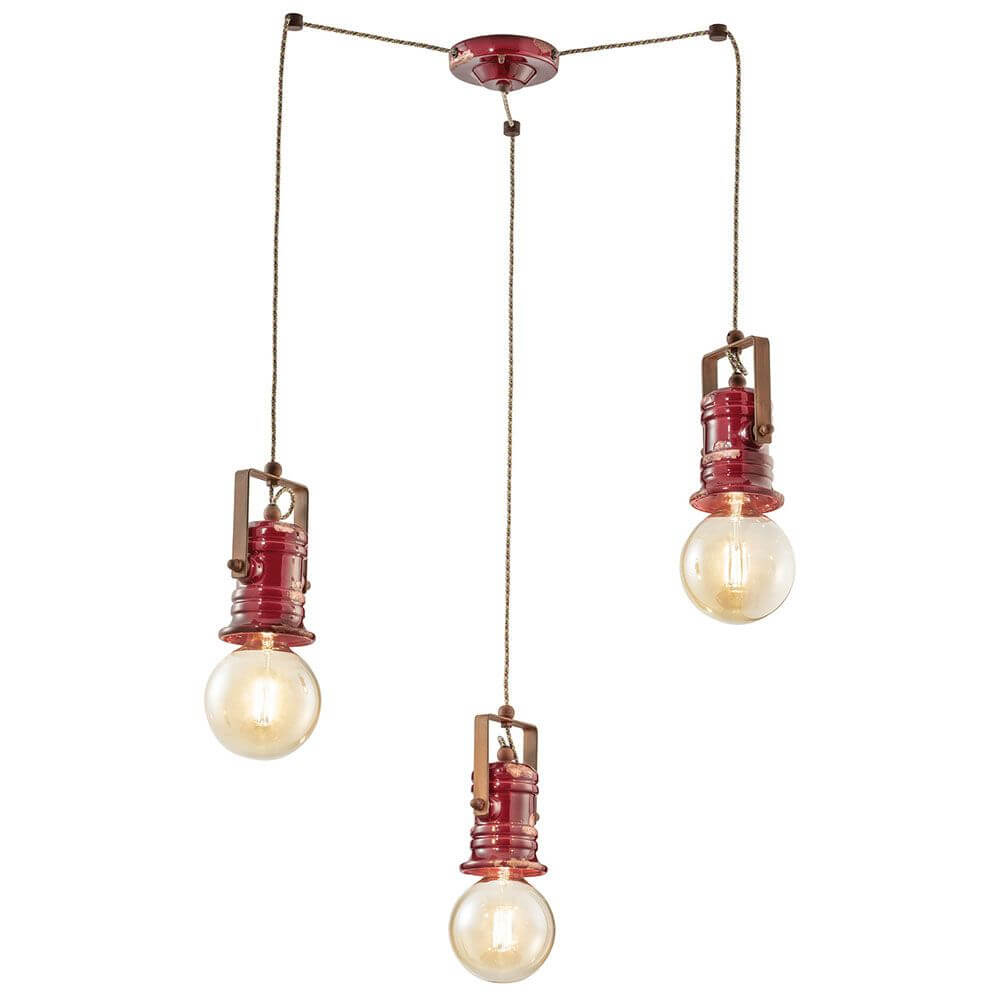 Ferroluce stedelijke hangende lamp rood