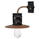 Ferroluce Urban Keramik-Wandleuchte 25cm in vintage Stil mit schwarzem und messingfarbenem Design.