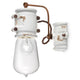 Ferroluce Urban Wandleuchte in Vintage-Design, weiße Keramik und transparentem Glas. Elegante Wandlampe für stilvolle Beleuchtung.