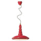 Ferroluce Vague-Vintage Hängeleuchte Ø 40cm in Rot, ideal für Küchen und Wohnzimmer.