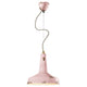 Ferroluce Vague-Vintage Hängeleuchte aus Keramik Ø 35cm in sanftem Rosa mit goldenen Akzenten.