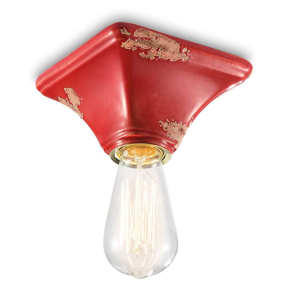Ferroluce Vintage Deckenleuchte aus Keramik 9cm