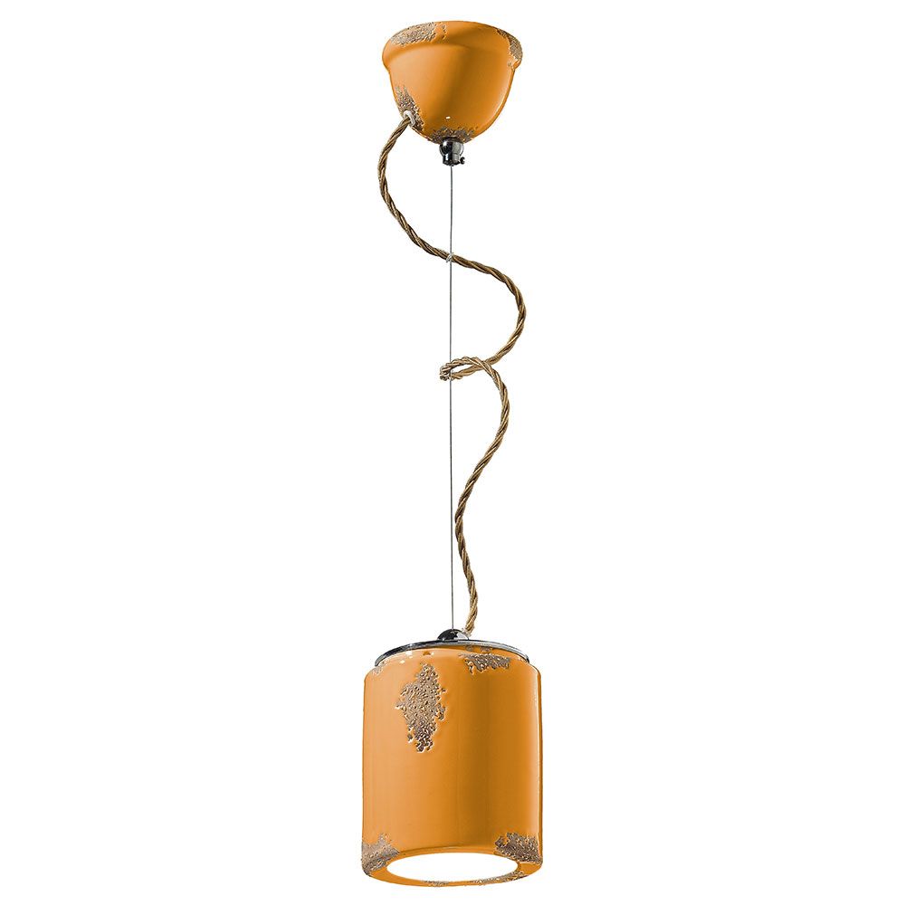 Ferroluce Vintage Hängeleuchte Ø 12,5cm im Vintage-Design, handgemacht, ideal für Küchen und Wohnräume.