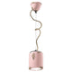 Ferroluce Vintage Hängeleuchte Ø 12,5cm in rosa mit goldenen Akzenten, perfekt für Küchen und Wohnzimmer.