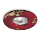 Ferroluce Vintage Keramik-Einbaustrahler Ø 11cm in Rot und Gold mit einzigartigem Design.