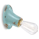 Ferroluce Vintage Wandlampe in Aquagrün mit nostalgischem Design und sichtbarem Glühlampenstil.