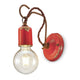 Ferroluce Vintage Wandleuchte in Rot mit klare Glühbirne für industriellen Stil und harmonisches Licht