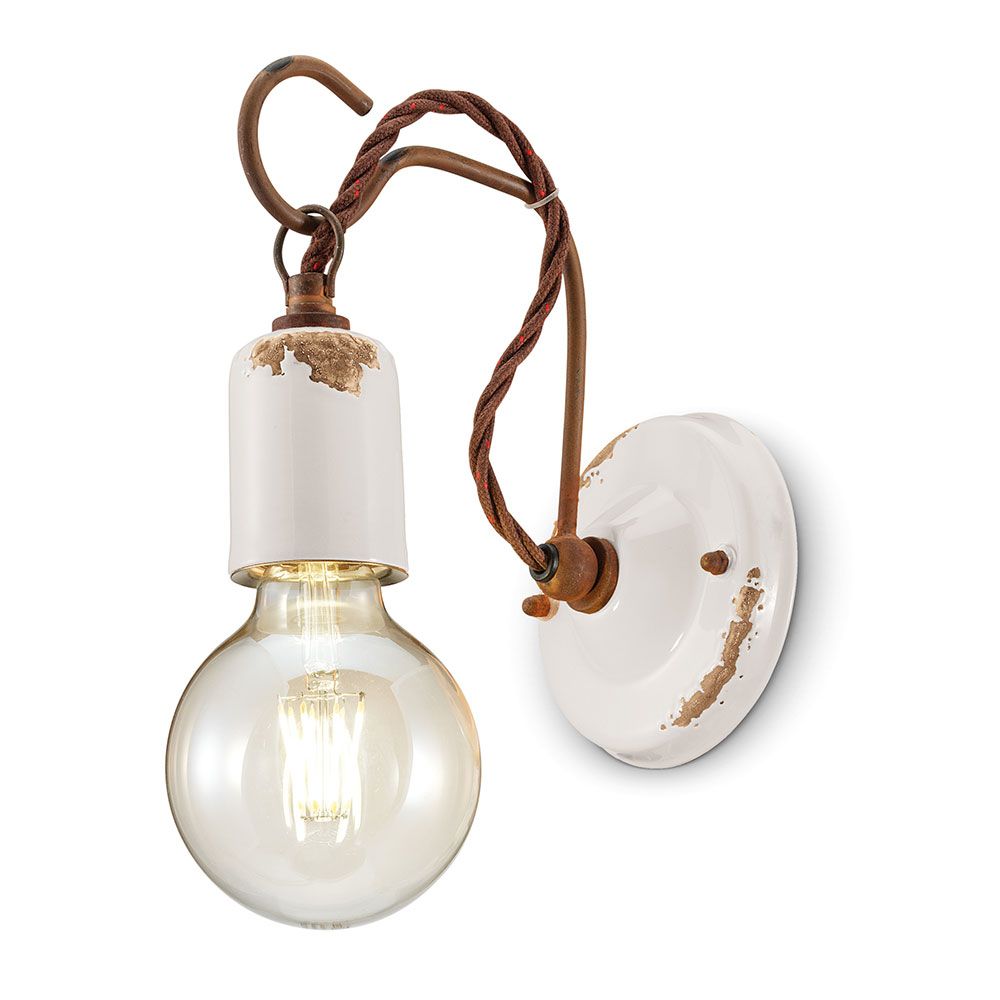 Lampada Da Parete Herford Regolabile In Metallo, Legno E Vetro, Stile Vintage, 1 Luce GU10, Senza Lampadina