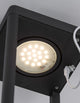 Figi LED Außenstehleuchte 3000K Anthrazit IP65 mit gefrosteter LED-Platte und Stromanschluss.