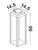 Figi LED Außenstehleuchte 3000K Anthrazit IP65 Maßzeichnung mit Abmessungen 14.5x14.5x50 cm