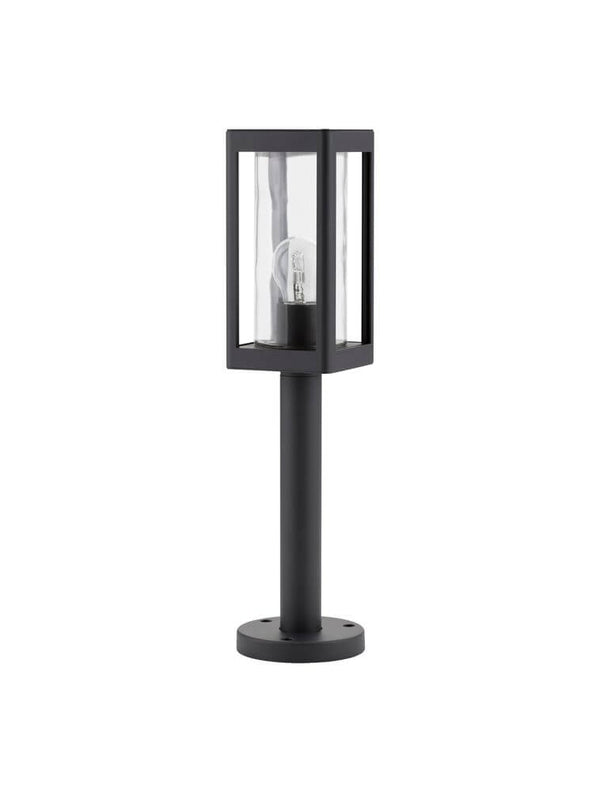 Figo Außensockelleuchte Dunkelgrau IP54, moderne Außenleuchte aus Aluminium und Glas für Garten und Terrasse
