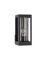 Figo Außenwandleuchte Down Dunkelgrau IP54 von Nova Luce mit modernem Aluminiumgehäuse und Glaszylinder für Außenbereiche