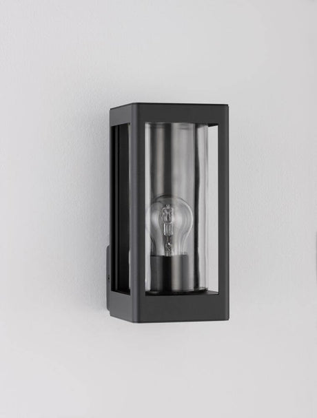 Figo Außenwandleuchte Down Dunkelgrau IP54, moderne Außenwandlampe aus Aluminium und Glas
