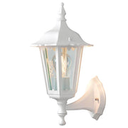 Firenze utendørs vegglampe hvit, klart glass montert på en vegg, stilfull og elegant design.