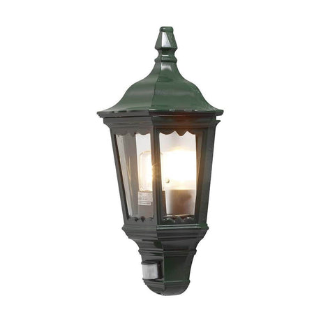 Firenze Applique da esterno con sensore verde, vetro chiaro - lampada da parete elegante per spazi esterni con sensore.