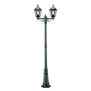 Firenze Standleuchte mit 2 Leuchtenköpfen Grün, klares Glas im klassischen Design.
