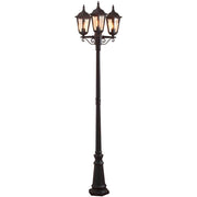 Firenze staande lamp met 3 lampenkoppen, zwart, helder glas, elegante buitenverlichting voor tuinen en terrassen.