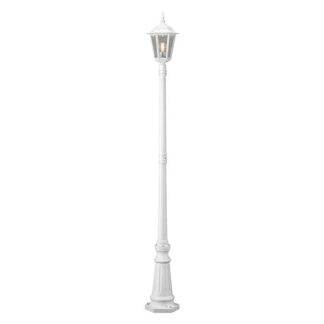 Firenze lampada da vialetto lanterna bianca 220 cm, elegante lampada da giardino dal design classico.