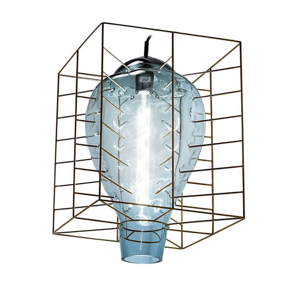 Attimo Außen-Hängelampe IP44 Muranoglas mit handgefertigtem Muranoglas und Stahl-Rahmen in stilvollem Design.