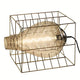 Attimo Tischlampe Muranoglas im Käfig mit goldfarbenem Stahlrahmen und geschmolzenem Muranoglas.