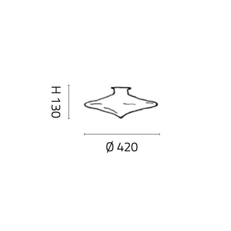 Desideria Brosilikatglas (ohne Halterung) mit den Abmessungen H 130 und Ø 420 für die Modellreihe von Fisionarte.