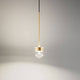 Desideria LED-Abhängung für Pumo-Glas in elegantem Gold-Design mit klarer Glaskörper.