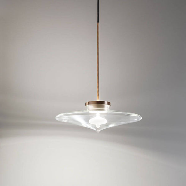 Desideria LED Hängeleuchte mit 2 Gläser, handgefertigtes Glas und elegantes Design, italienischer Flair.