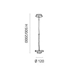 Desideria LED-Abhängung Metallstab (ohne Glas)  Fisionarte   