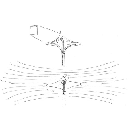 Illustration einer Essenza Hängeleuchte 6-flammig, die Lichtbrechung zeigt.