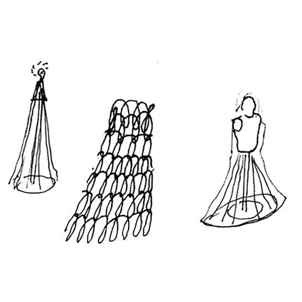 Penelope Stehlampe Stoffmantel 130x80cm