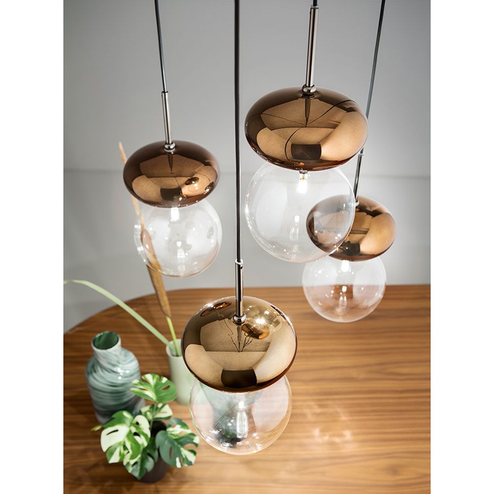 Unica lámpara colgante vidrio brosilicato 4 luces