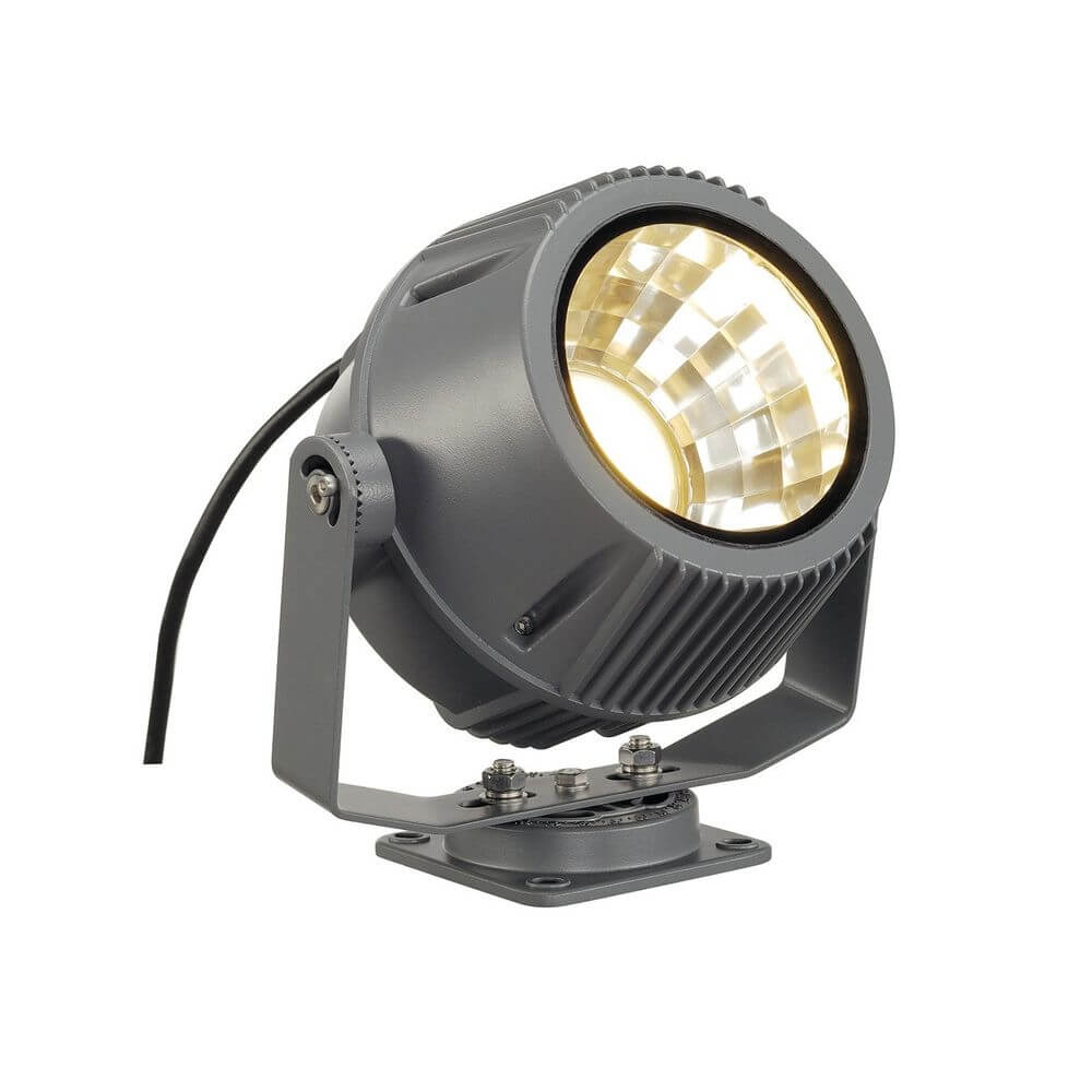 Flac Beam LED Strahler steingrau 3000lm 3000K Außenstrahler aus Aluminium mit Montagebügel, schwenkbar, 230V Netzkabel, warmweiß 3000K