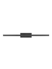 Flat LED wall light 3000K IP44 in black, modern and stylish design for bathrooms.