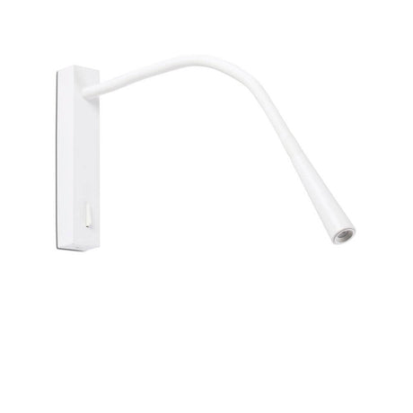 Flin LED Lese-Wandleuchte in Weiß mit flexiblem Arm für optimale Beleuchtung beim Lesen.