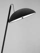 Flute LED Stehlampe H 153cm 3000K in mattem Schwarz mit skulpturaler Form und warmem Licht.
